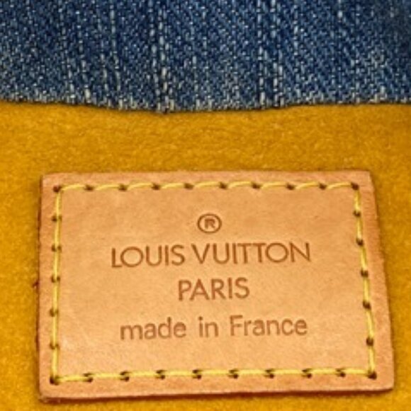 Authentic Louis Vuitton Denim Pleaty Monogram Vintage Pouch Pochette Hand Bag - Picture 12 of 16